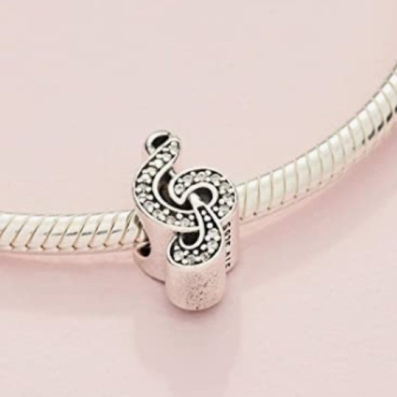 Pandora TREBLE CLEF MUSIC 791381CZ Silver Cubic Zirconia Crystals New Charm - Picture 14 of 14